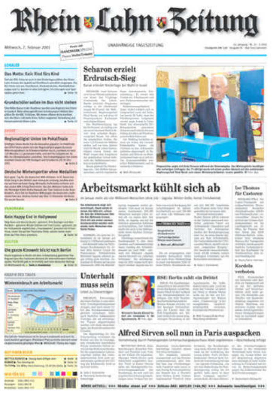 Rhein-Lahn-Zeitung vom Mittwoch, 07.02.2001