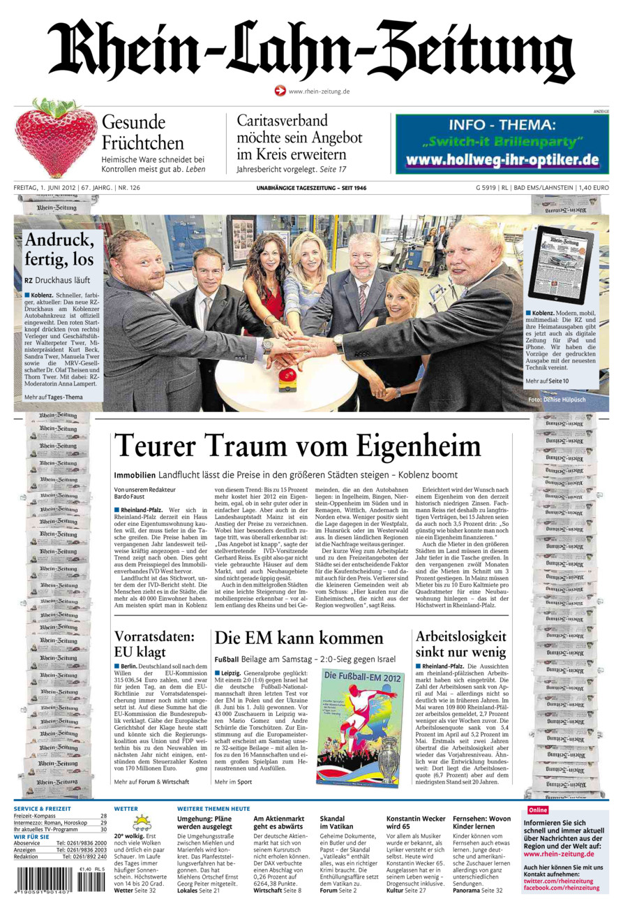Rhein-Lahn-Zeitung vom Freitag, 01.06.2012