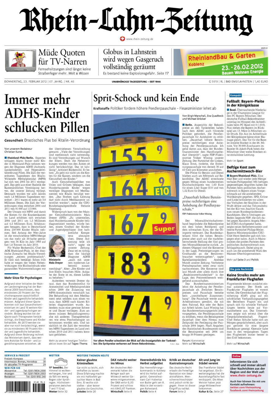 Rhein-Lahn-Zeitung vom Donnerstag, 23.02.2012