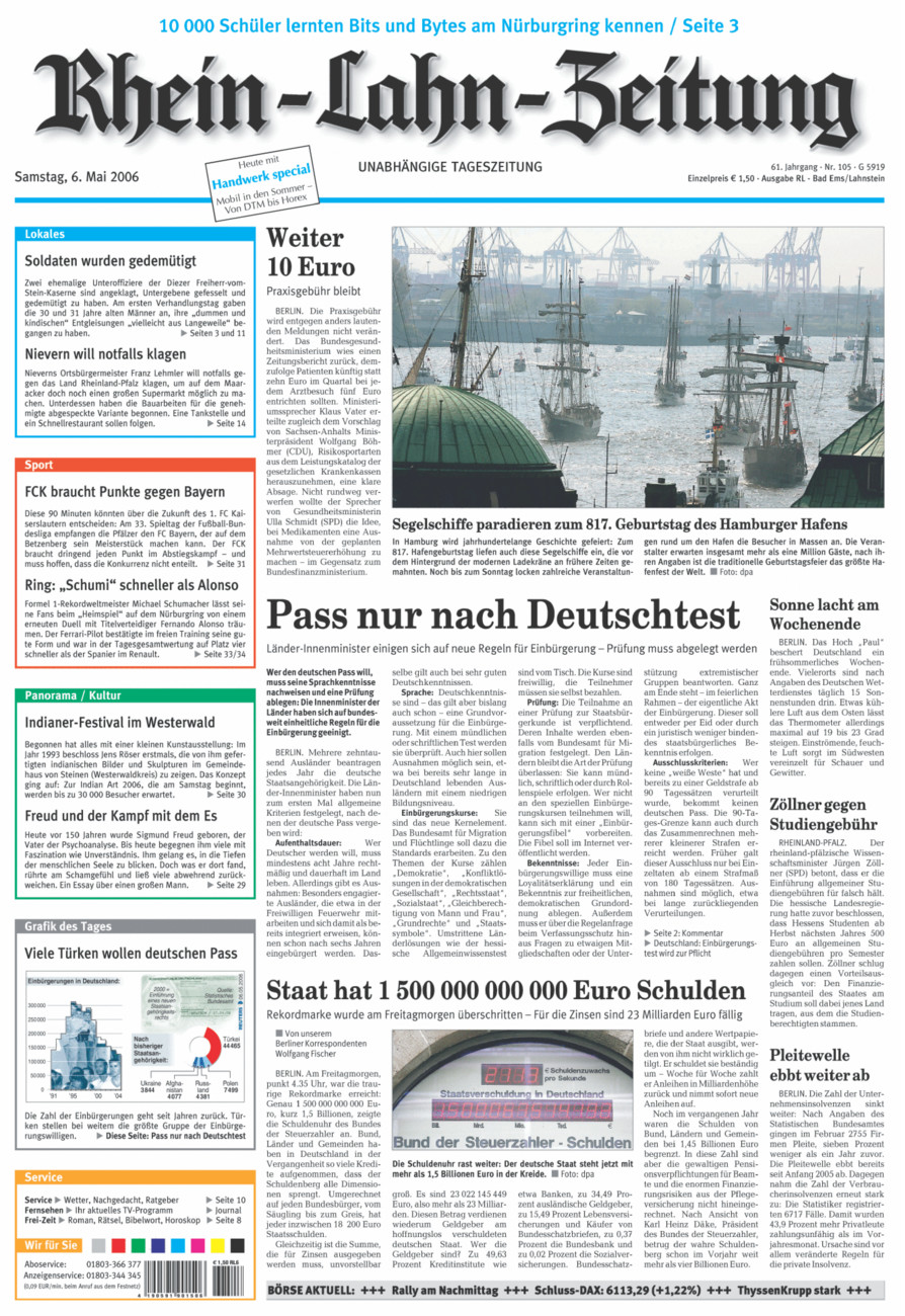 Rhein-Lahn-Zeitung vom Samstag, 06.05.2006