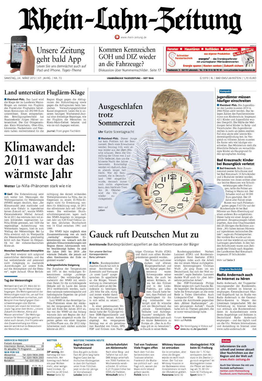 Rhein-Lahn-Zeitung vom Samstag, 24.03.2012