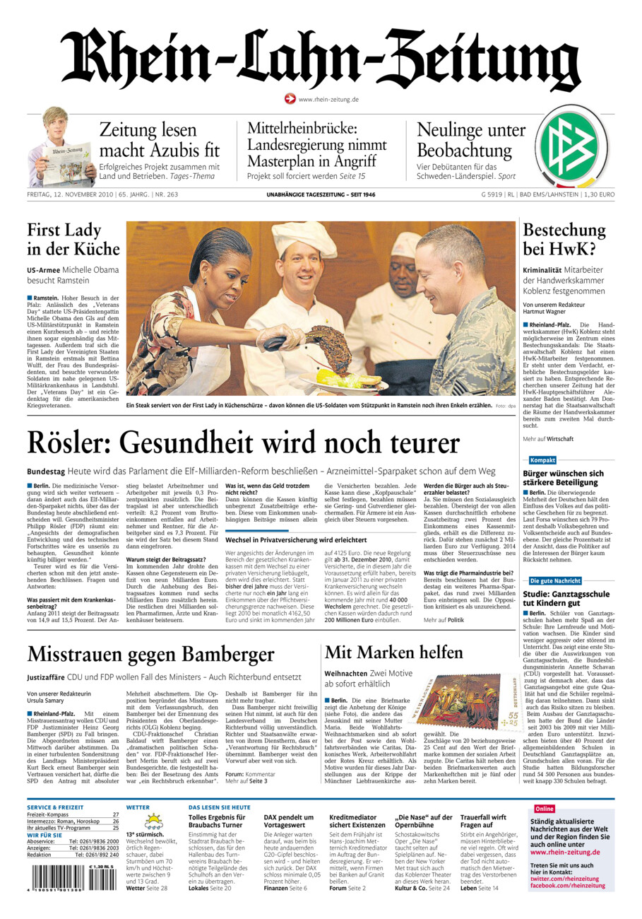 Rhein-Lahn-Zeitung vom Freitag, 12.11.2010