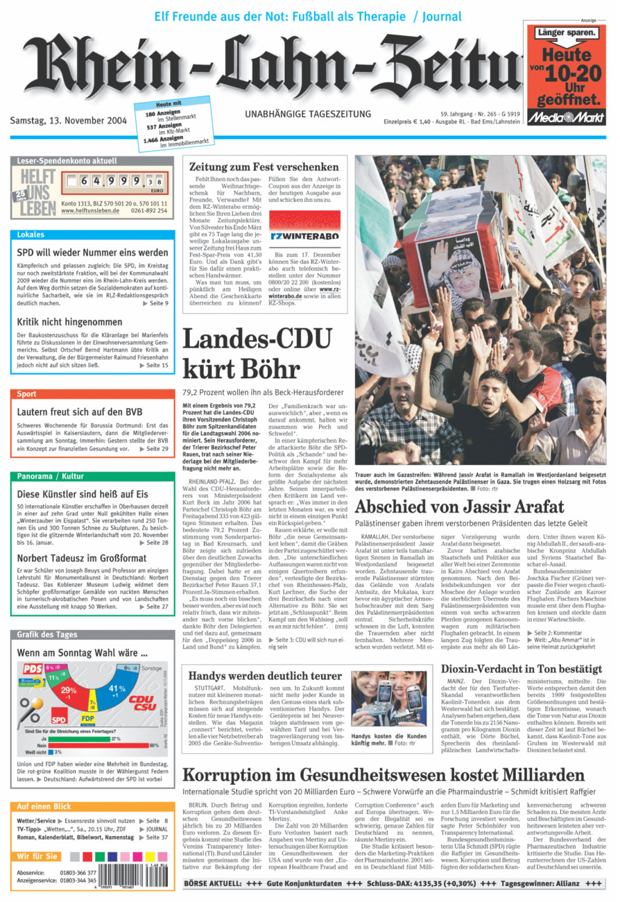 Rhein-Lahn-Zeitung vom Samstag, 13.11.2004