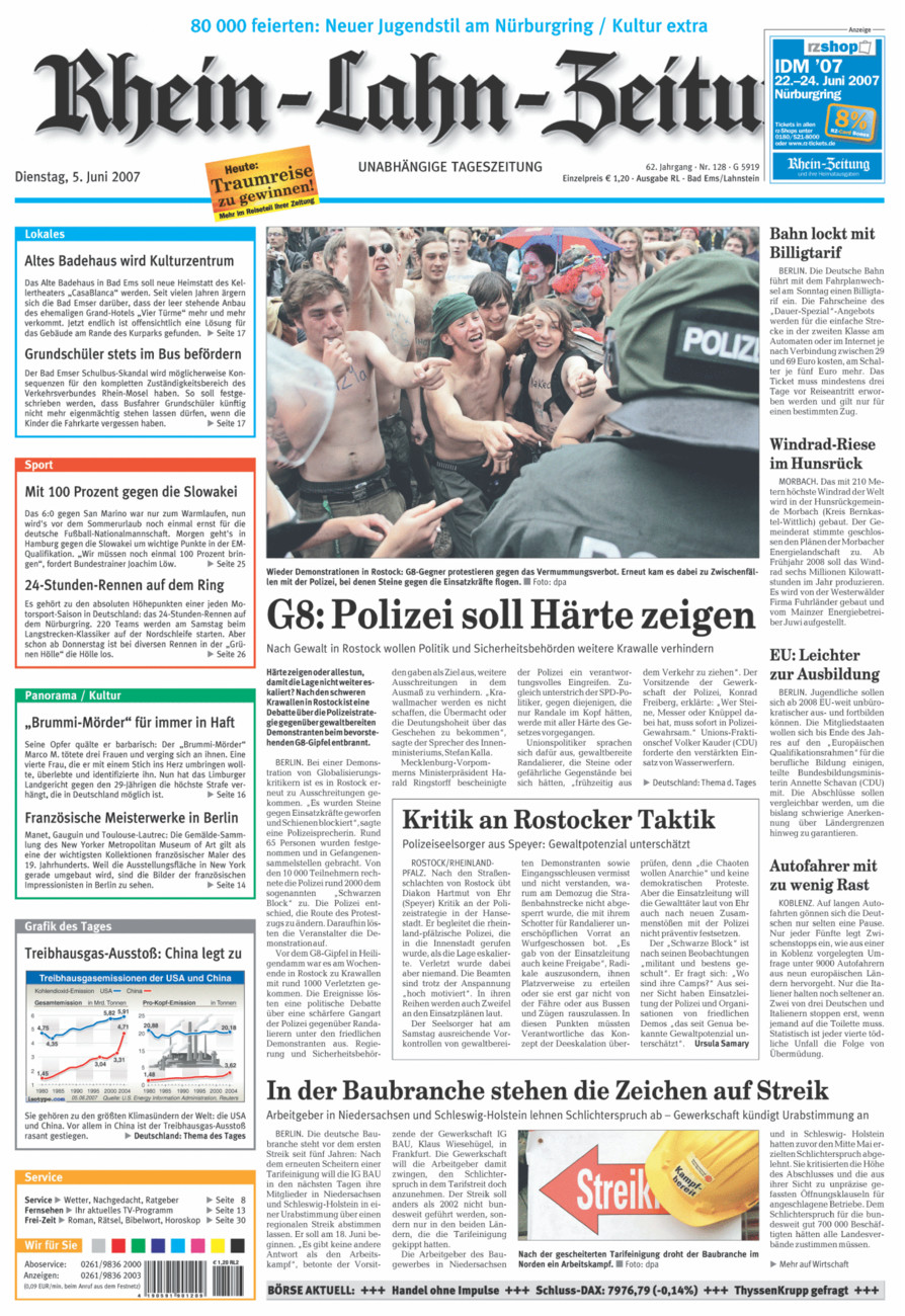 Rhein-Lahn-Zeitung vom Dienstag, 05.06.2007