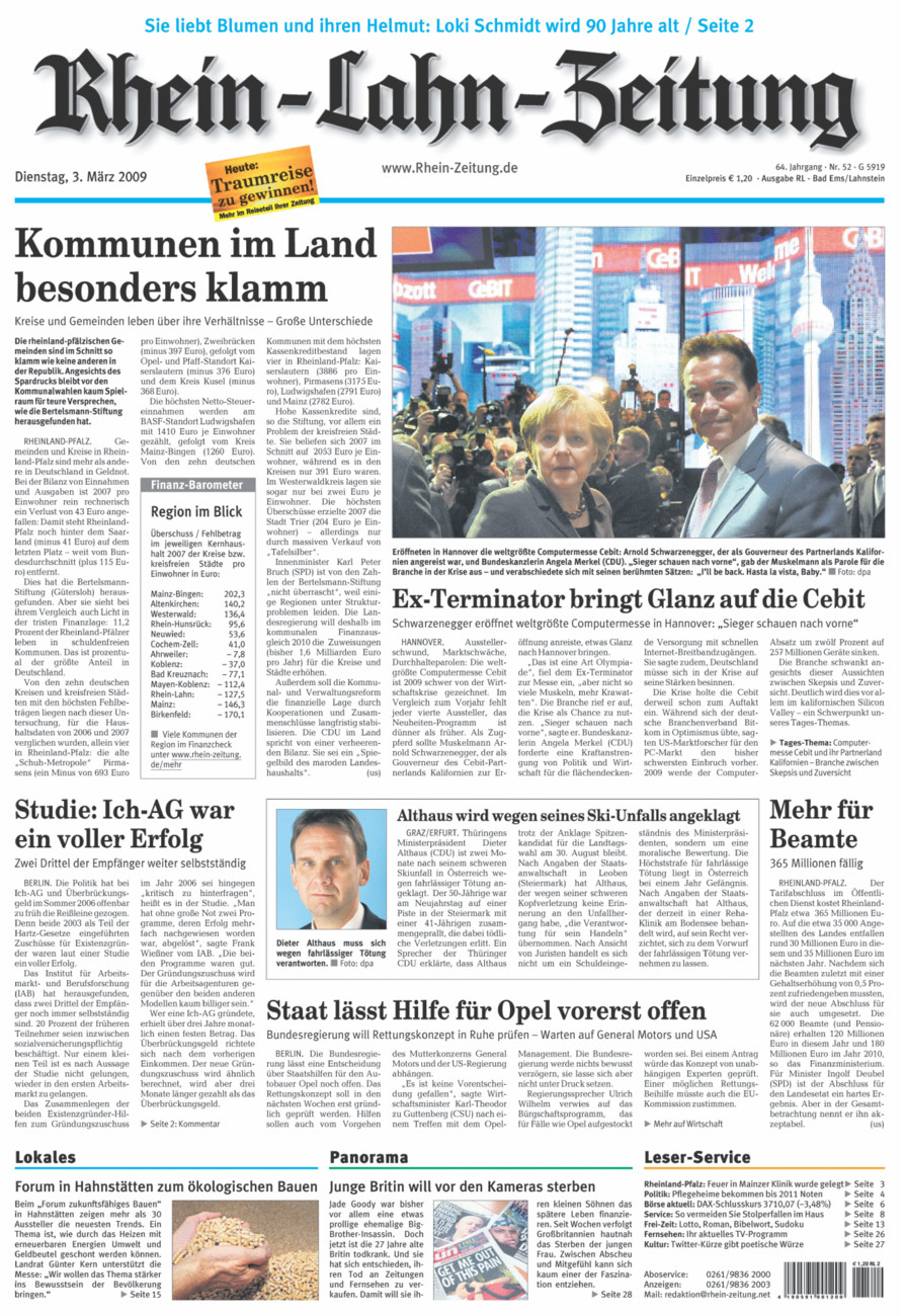 Rhein-Lahn-Zeitung vom Dienstag, 03.03.2009