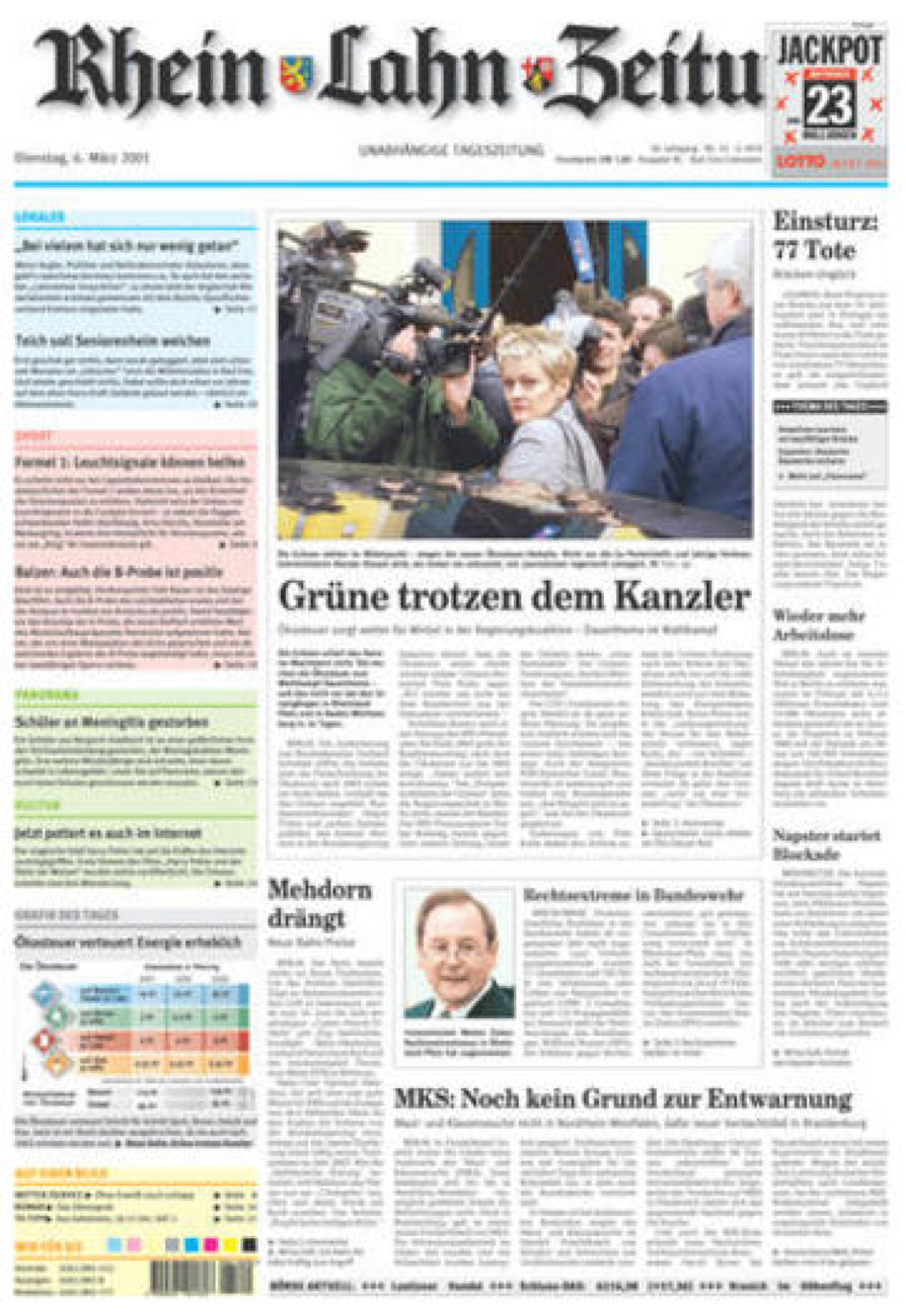 Rhein-Lahn-Zeitung vom Dienstag, 06.03.2001
