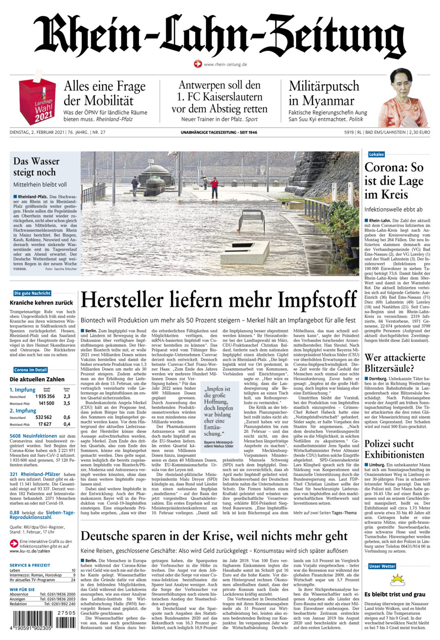 Rhein-Lahn-Zeitung vom Dienstag, 02.02.2021