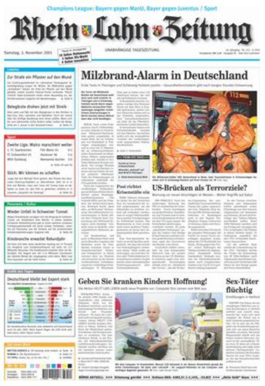 Rhein-Lahn-Zeitung vom Samstag, 03.11.2001