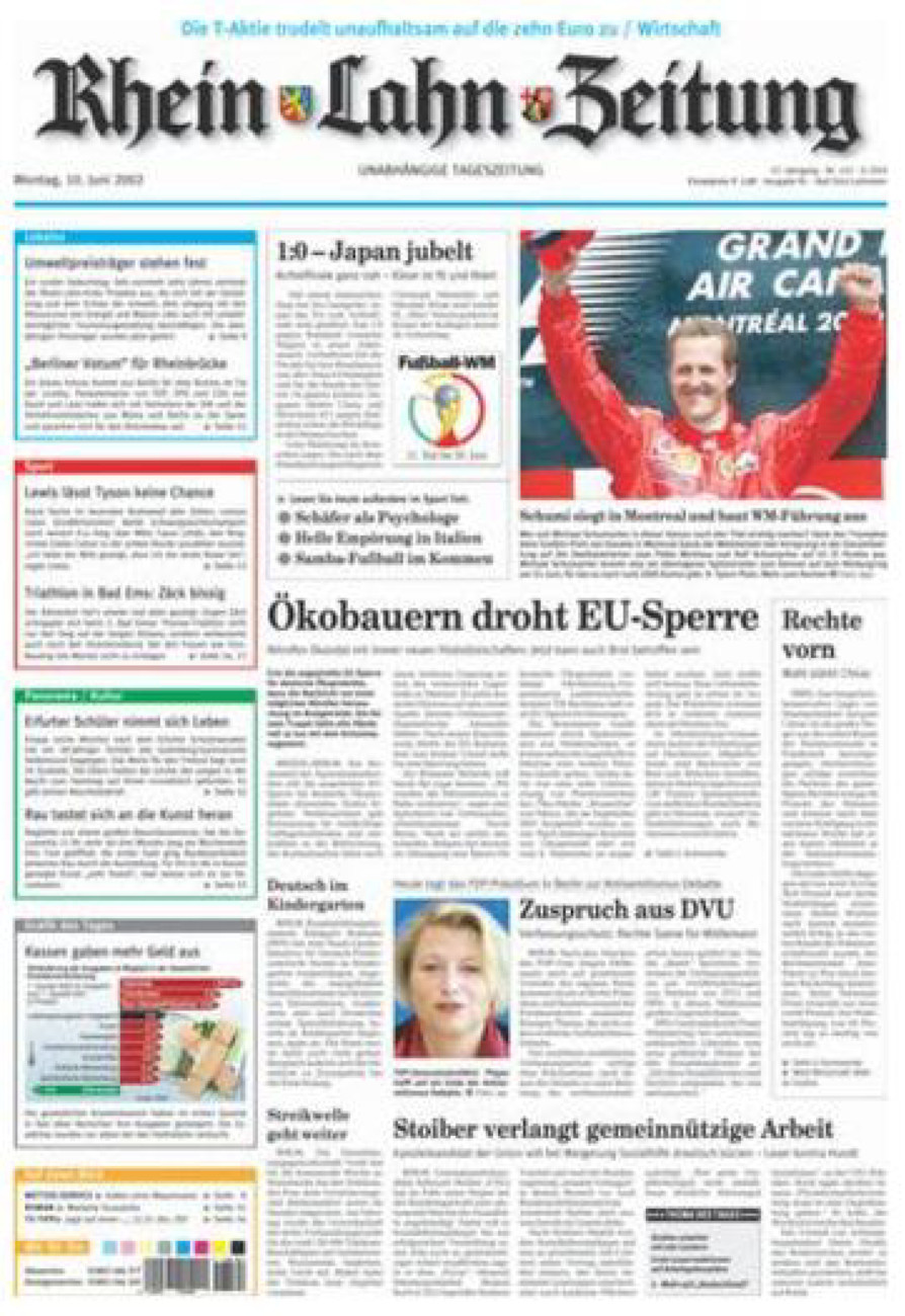 Rhein-Lahn-Zeitung vom Montag, 10.06.2002