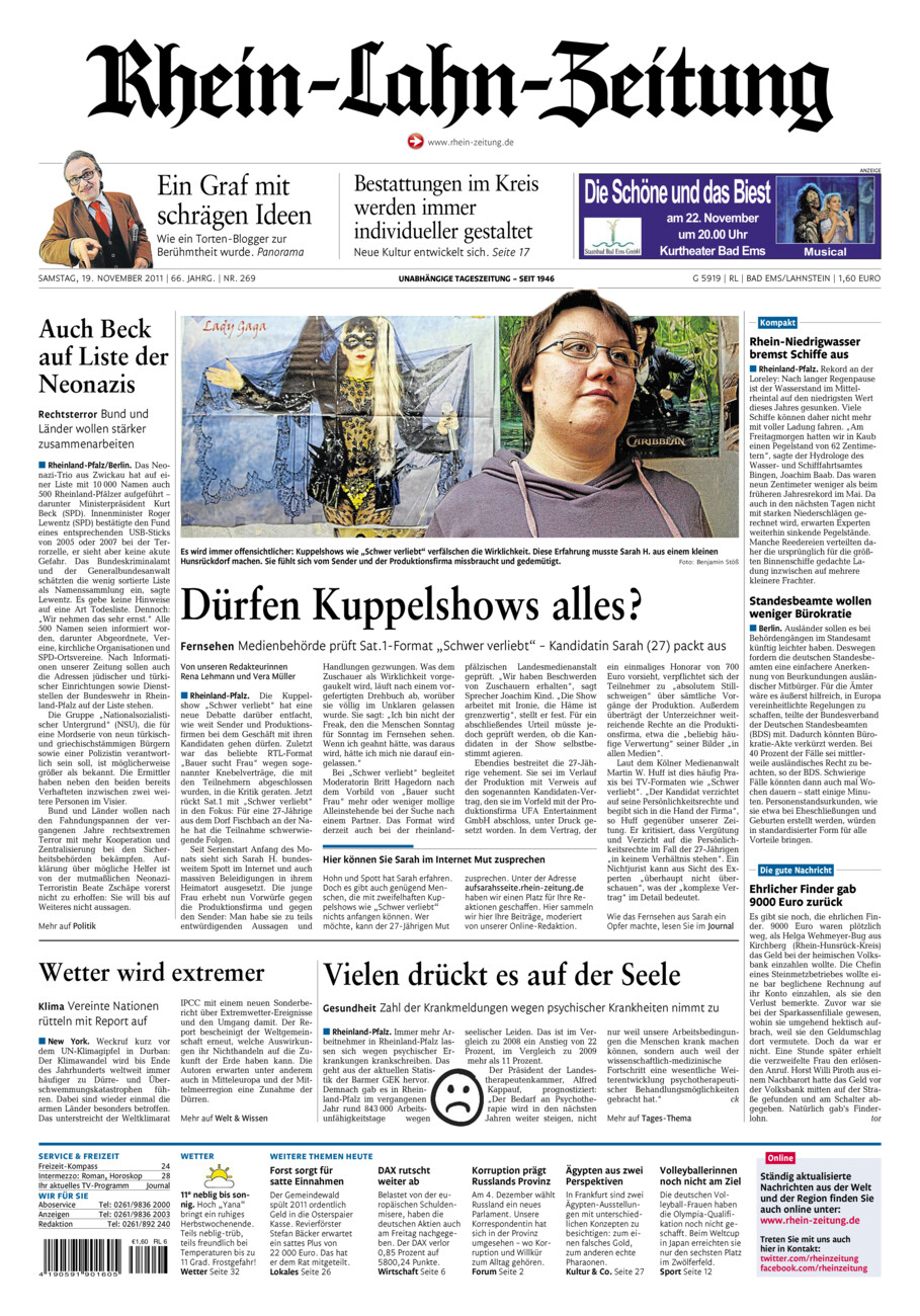 Rhein-Lahn-Zeitung vom Samstag, 19.11.2011