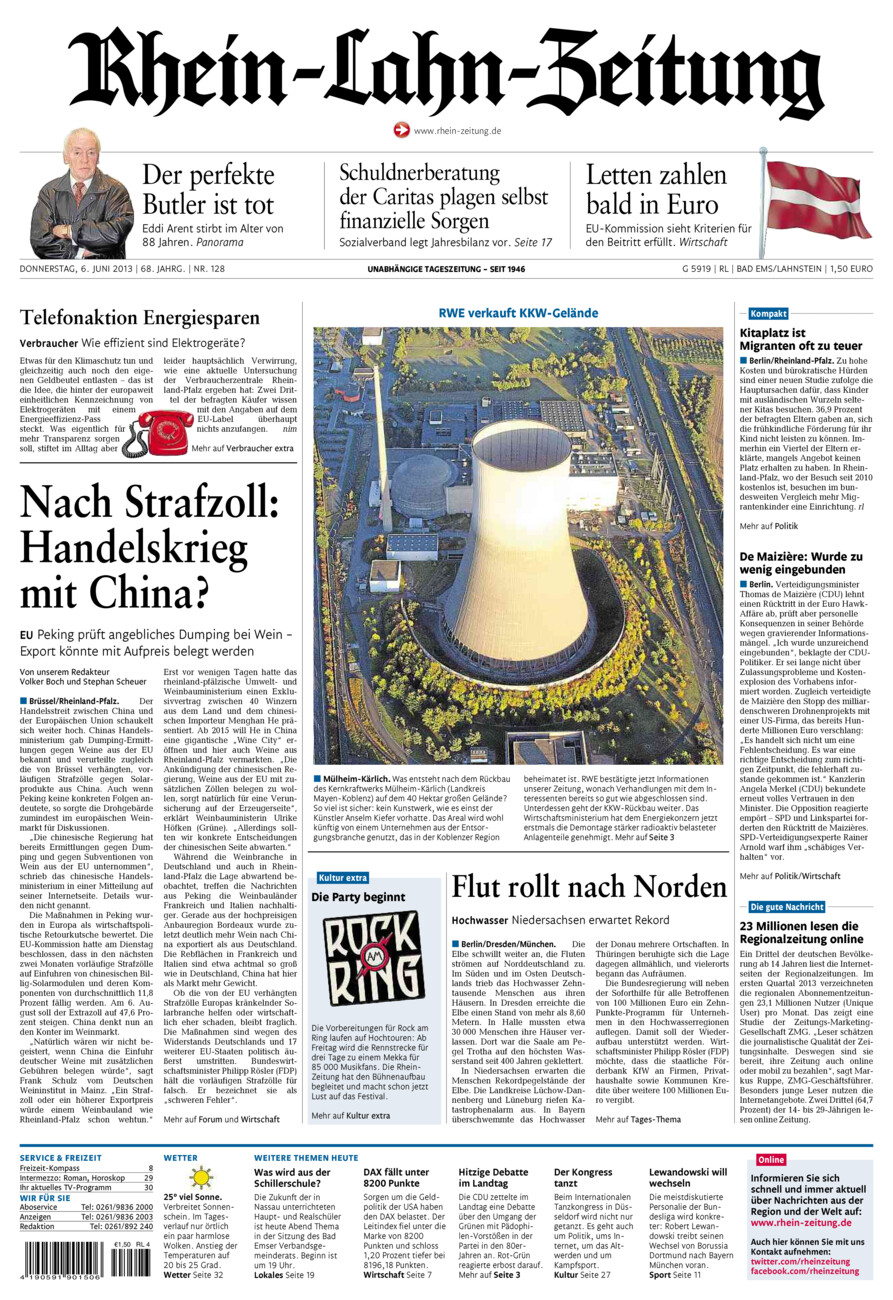 Rhein-Lahn-Zeitung vom Donnerstag, 06.06.2013