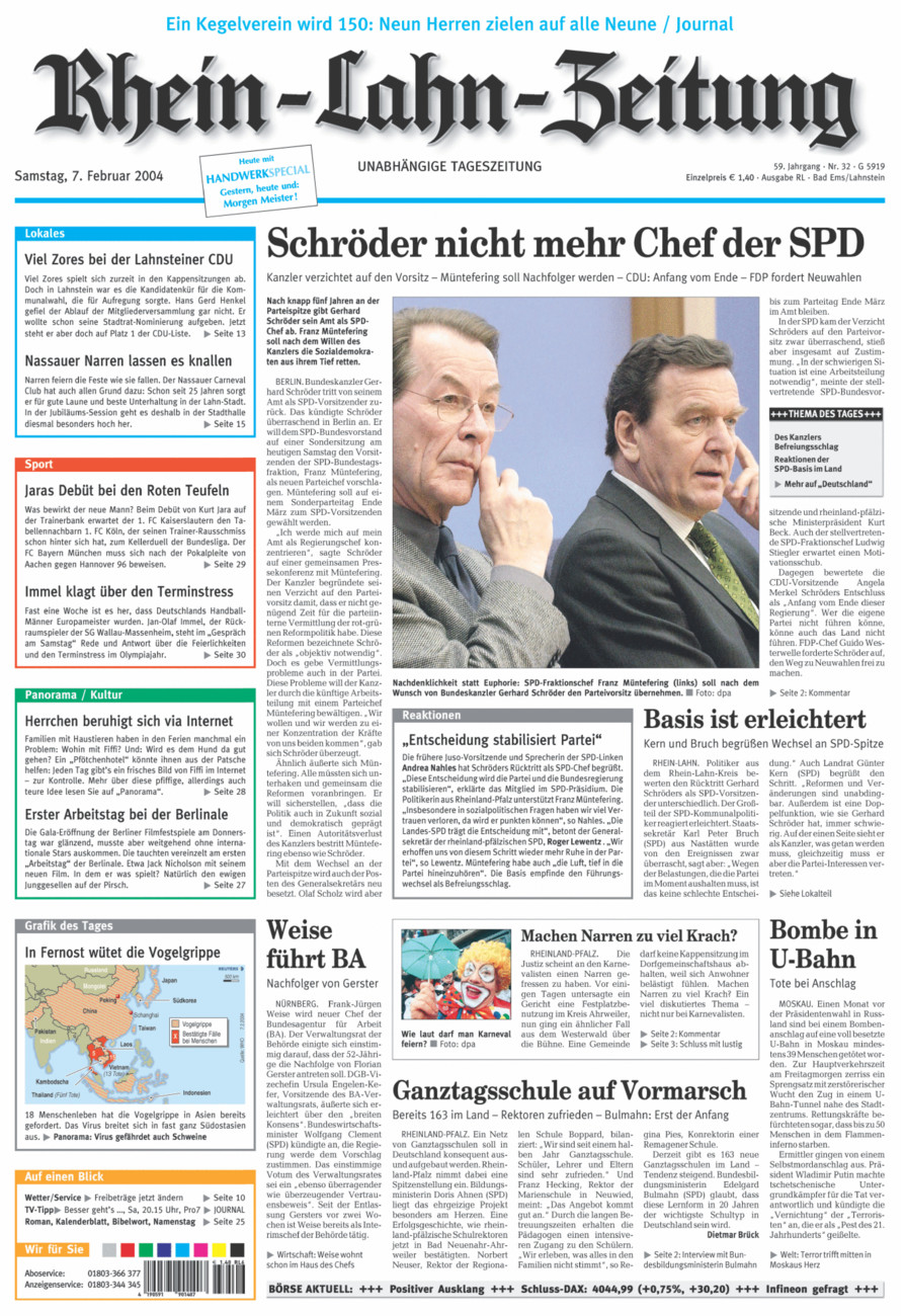 Rhein-Lahn-Zeitung vom Samstag, 07.02.2004