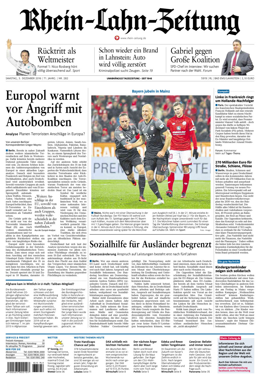 Rhein-Lahn-Zeitung vom Samstag, 03.12.2016