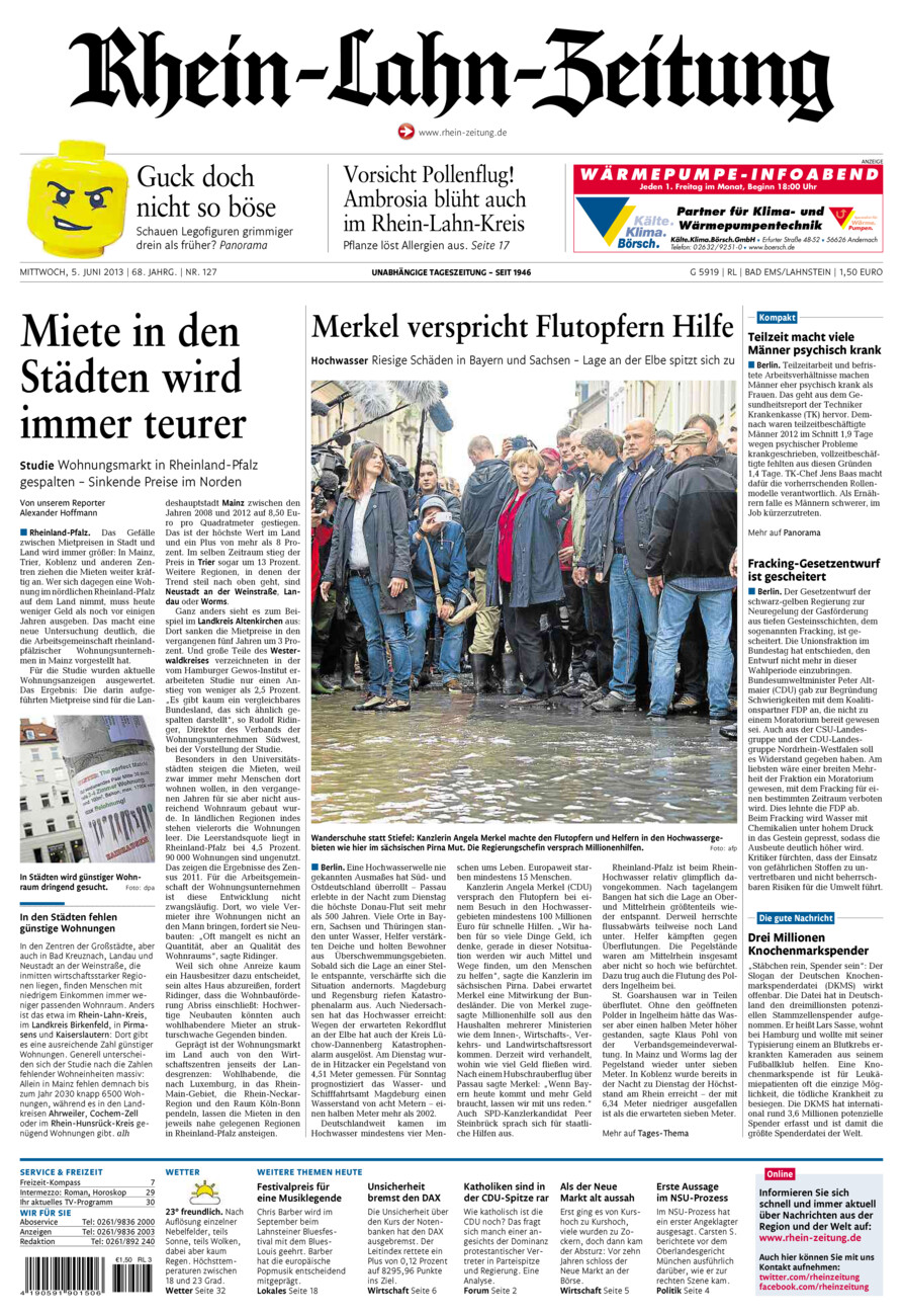 Rhein-Lahn-Zeitung vom Mittwoch, 05.06.2013