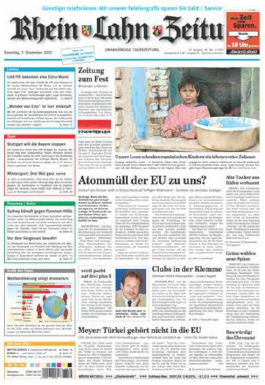 Rhein-Lahn-Zeitung vom Samstag, 07.12.2002