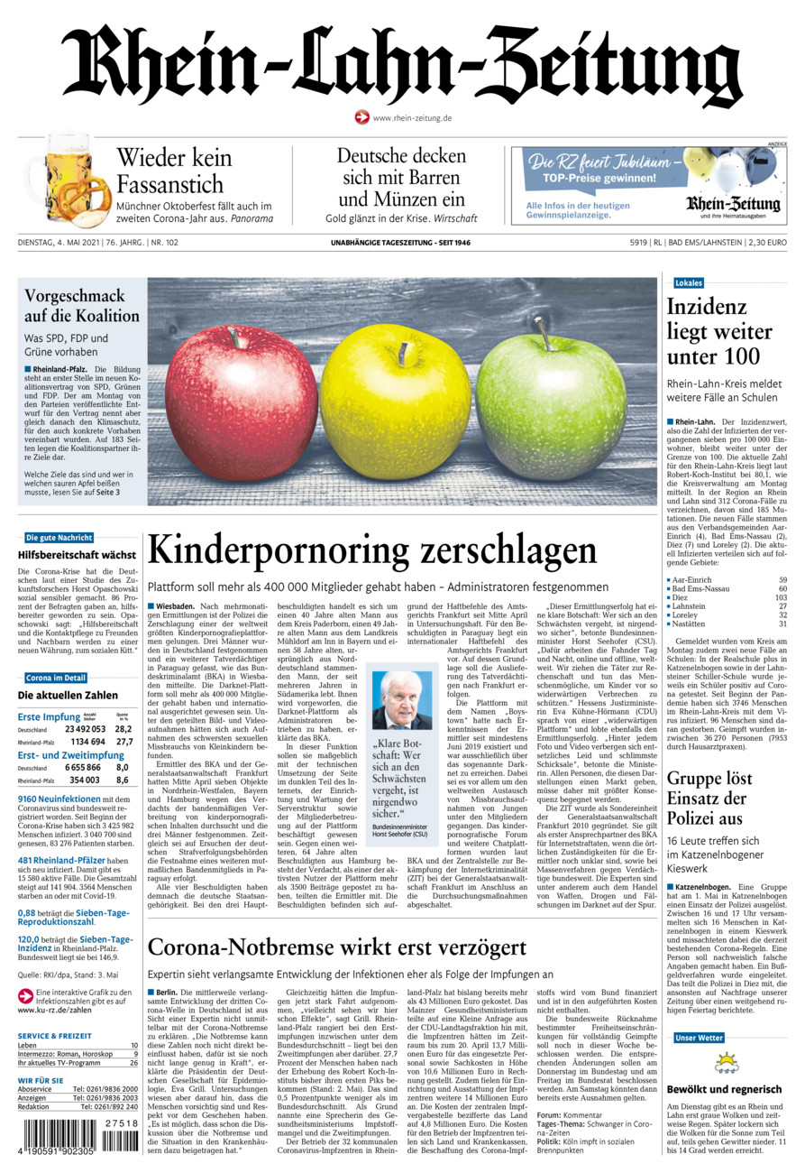 Rhein-Lahn-Zeitung vom Dienstag, 04.05.2021