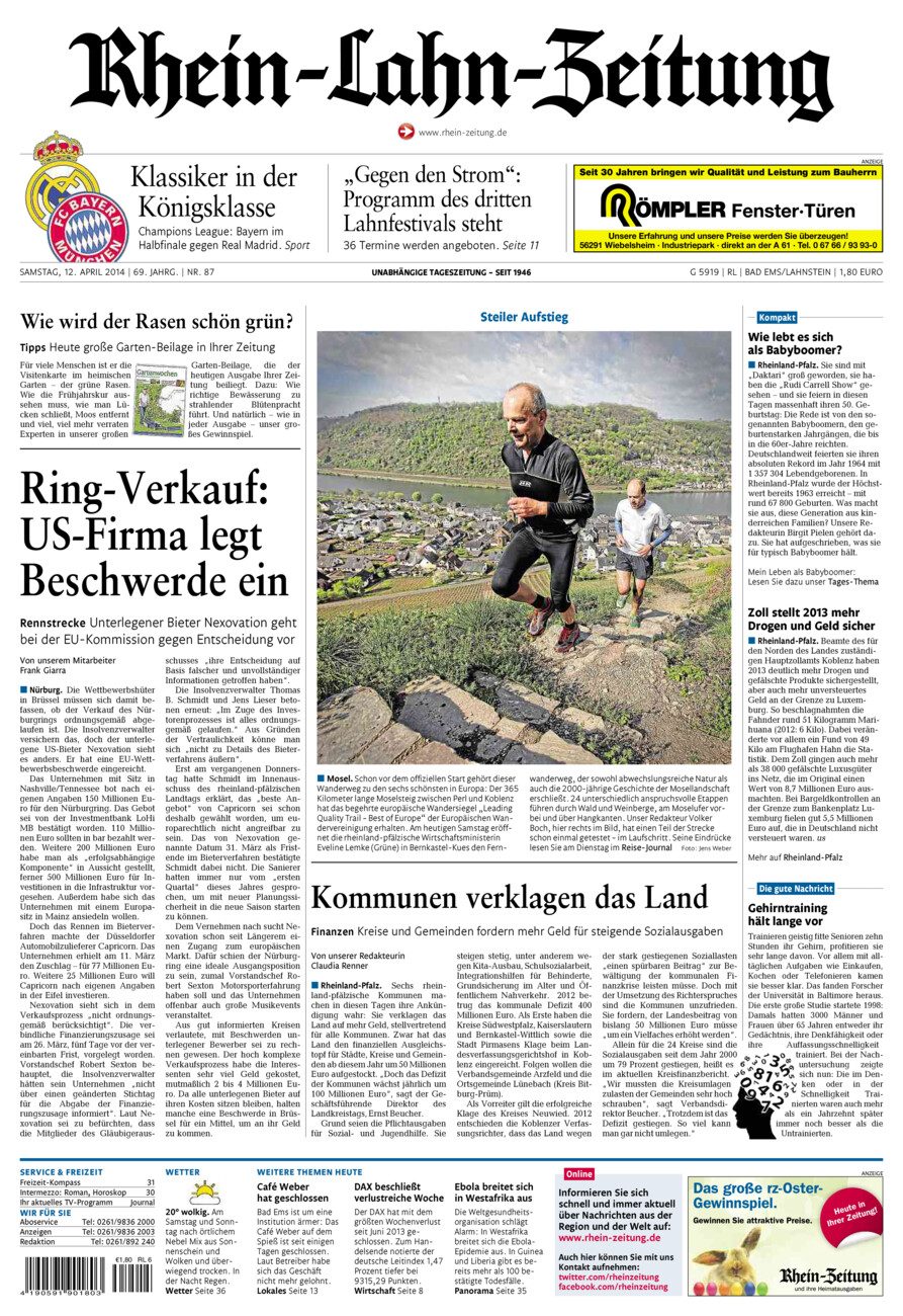 Rhein-Lahn-Zeitung vom Samstag, 12.04.2014