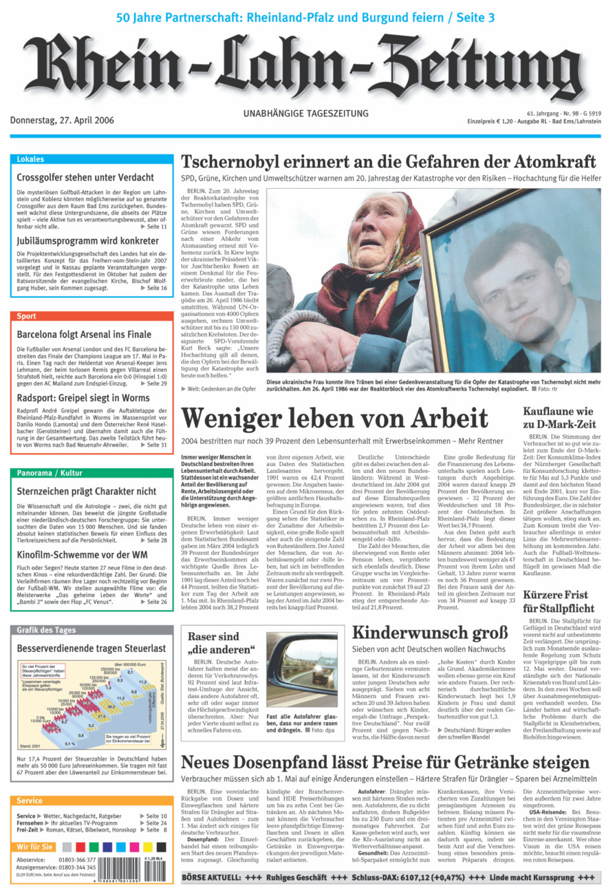 Rhein-Lahn-Zeitung vom Donnerstag, 27.04.2006