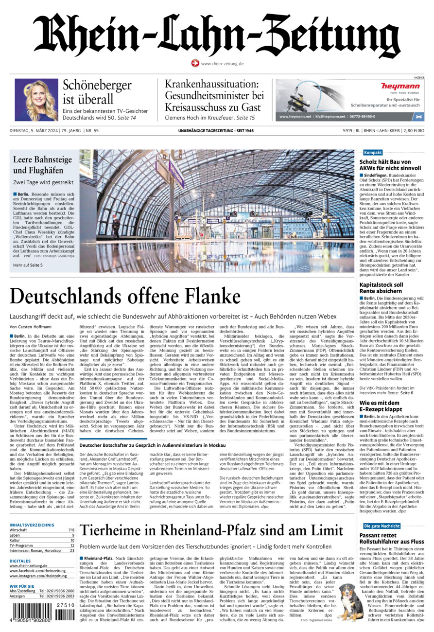 Rhein-Lahn-Zeitung vom Dienstag, 05.03.2024