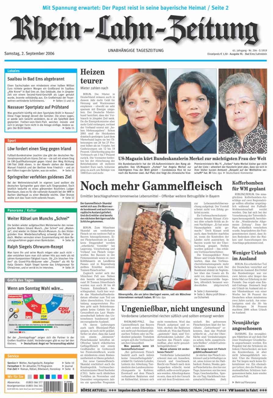 Rhein-Lahn-Zeitung vom Samstag, 02.09.2006
