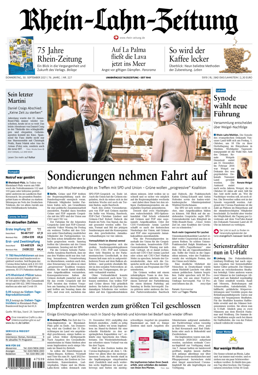 Rhein-Lahn-Zeitung vom Donnerstag, 30.09.2021