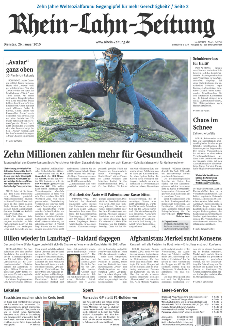 Rhein-Lahn-Zeitung vom Dienstag, 26.01.2010