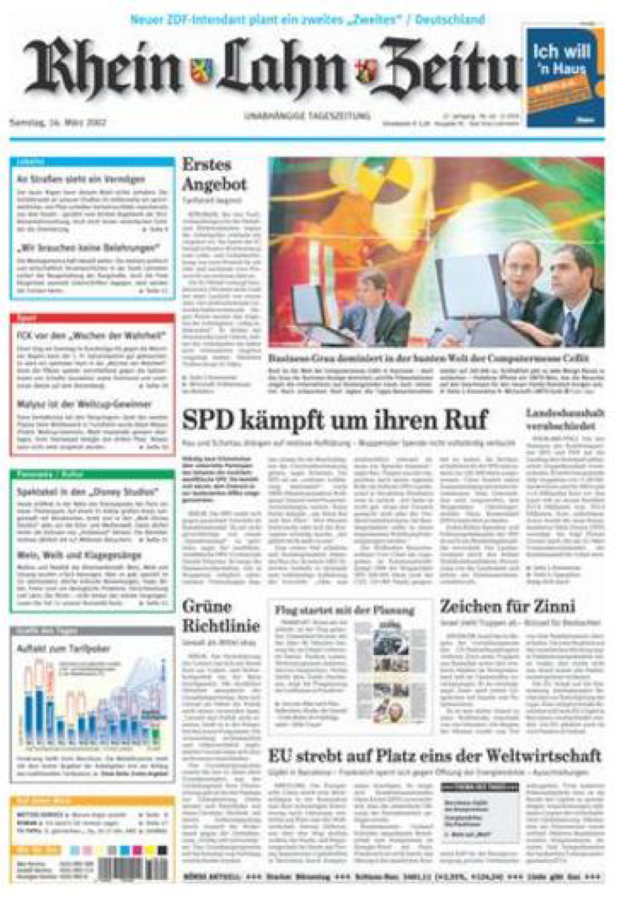 Rhein-Lahn-Zeitung vom Samstag, 16.03.2002