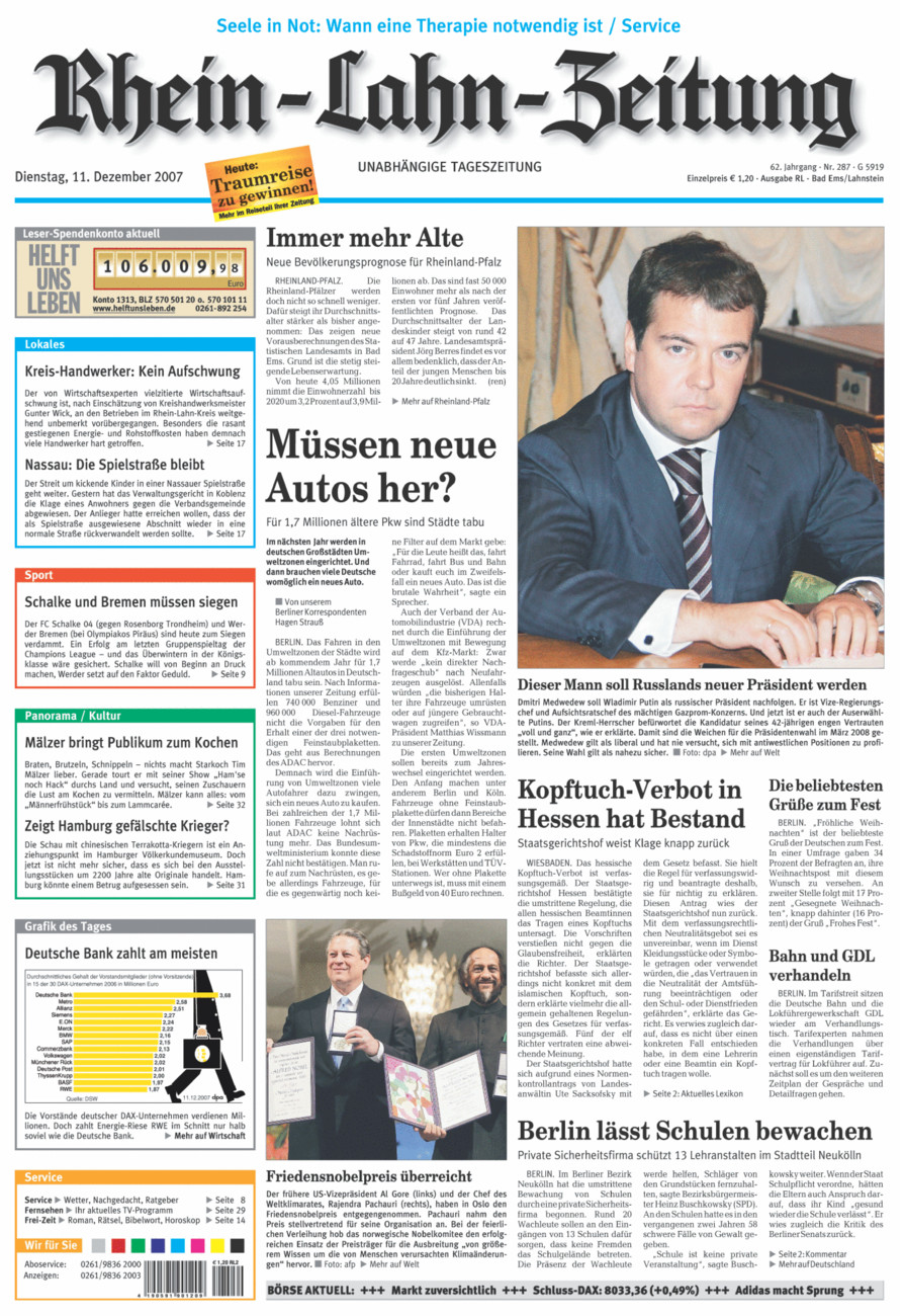 Rhein-Lahn-Zeitung vom Dienstag, 11.12.2007