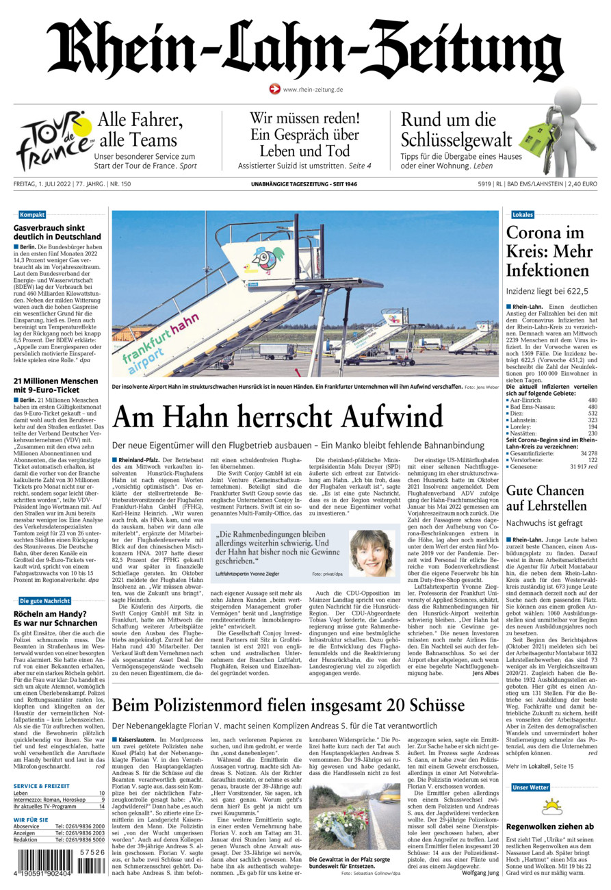 Rhein-Lahn-Zeitung vom Freitag, 01.07.2022