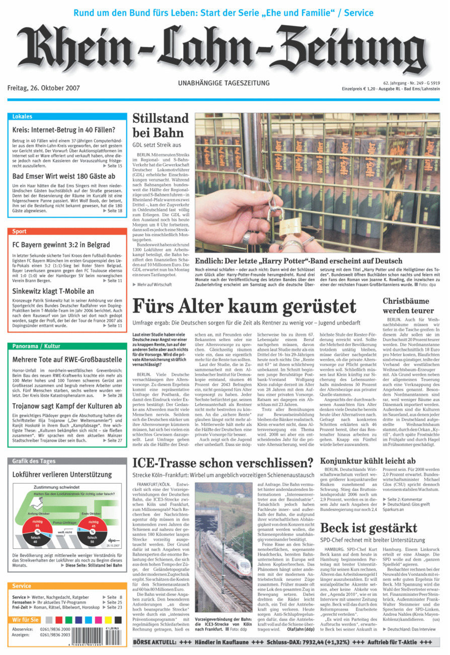 Rhein-Lahn-Zeitung vom Freitag, 26.10.2007