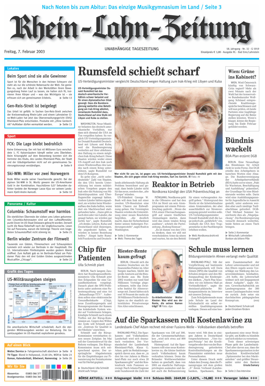 Rhein-Lahn-Zeitung vom Freitag, 07.02.2003