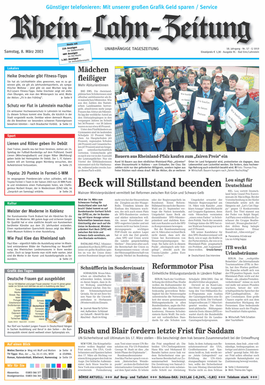 Rhein-Lahn-Zeitung vom Samstag, 08.03.2003