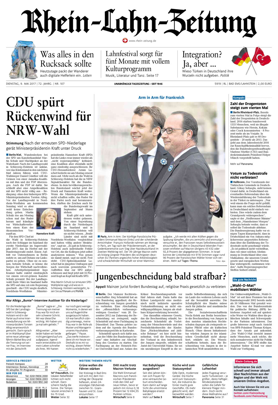 Rhein-Lahn-Zeitung vom Dienstag, 09.05.2017
