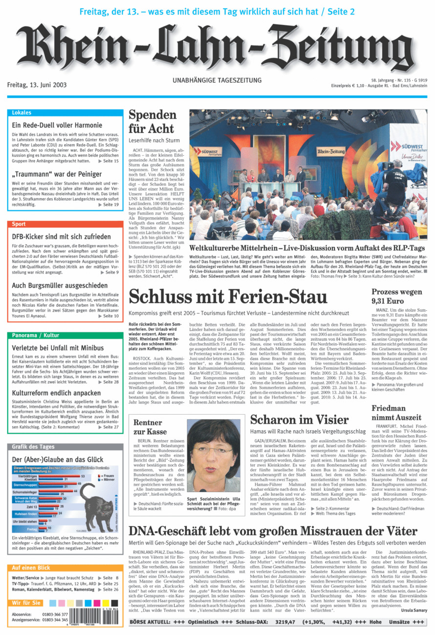 Rhein-Lahn-Zeitung vom Freitag, 13.06.2003
