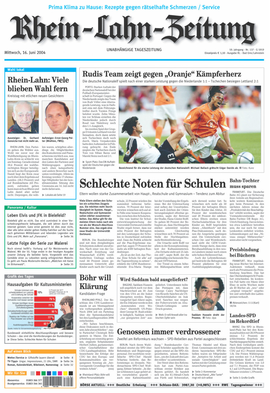 Rhein-Lahn-Zeitung vom Mittwoch, 16.06.2004