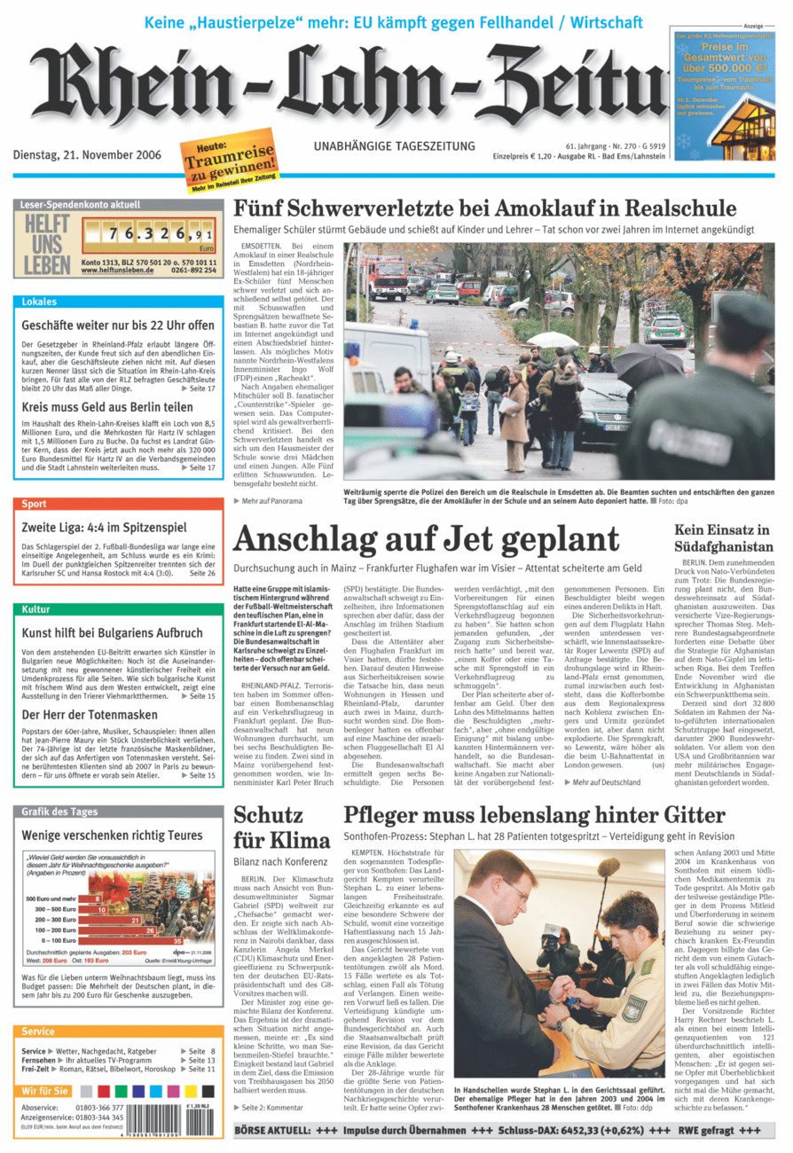 Rhein-Lahn-Zeitung vom Dienstag, 21.11.2006