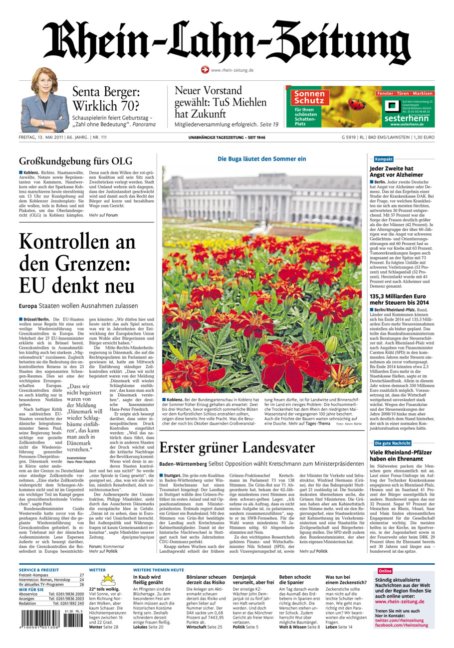 Rhein-Lahn-Zeitung vom Freitag, 13.05.2011