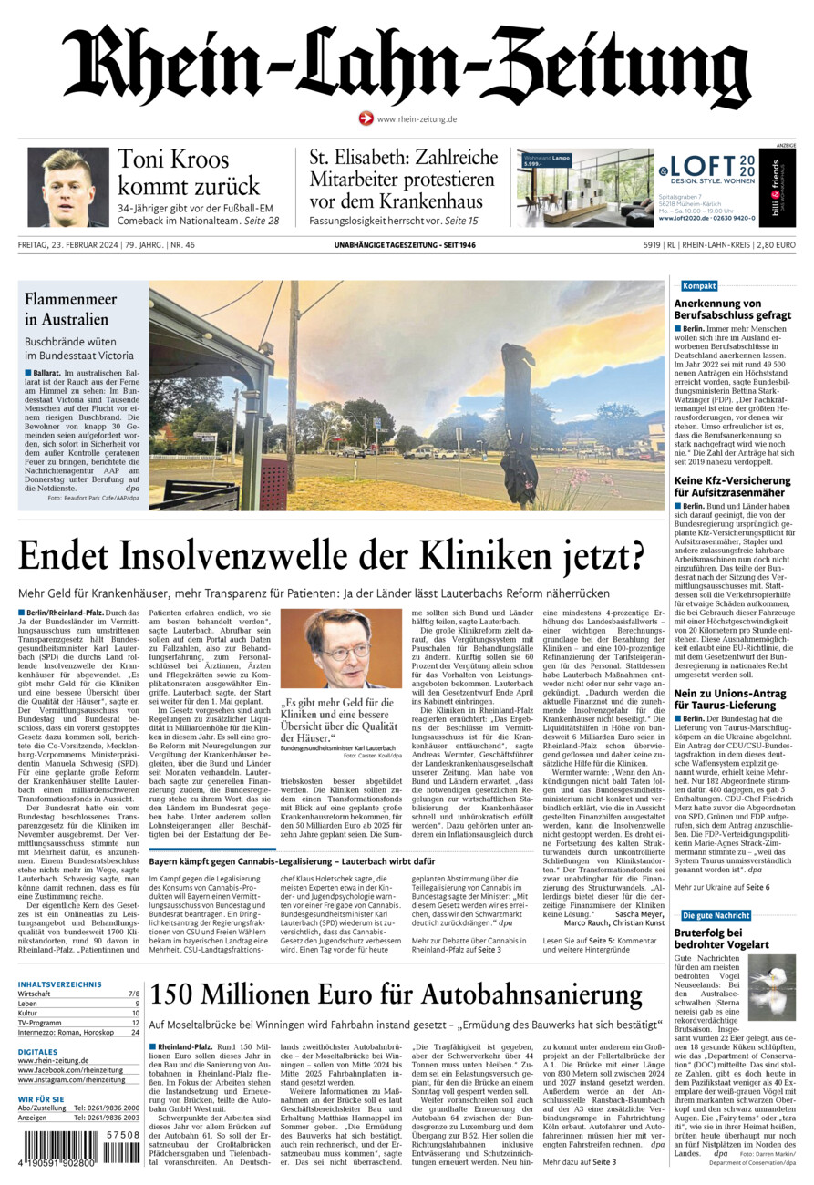 Rhein-Lahn-Zeitung vom Freitag, 23.02.2024