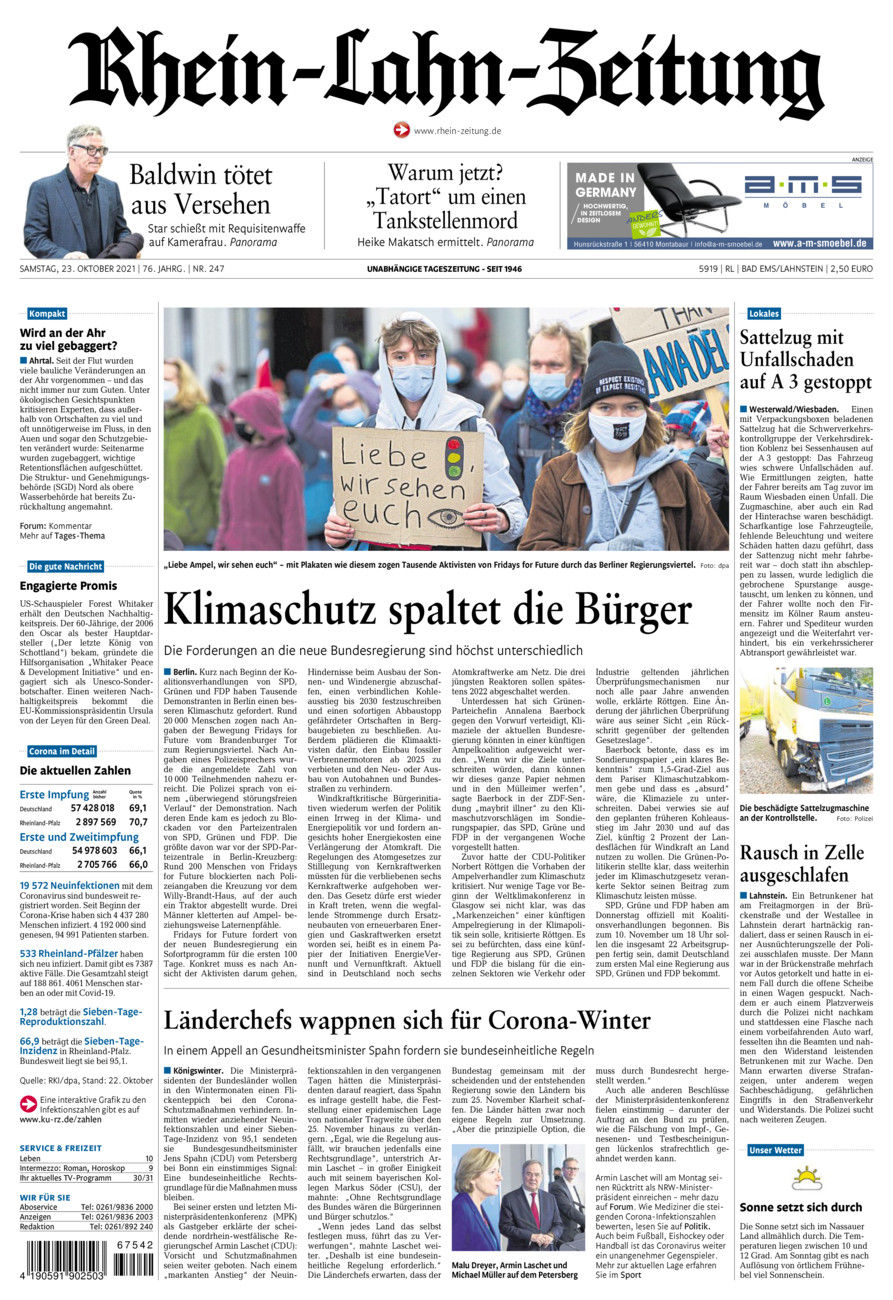 Rhein-Lahn-Zeitung vom Samstag, 23.10.2021