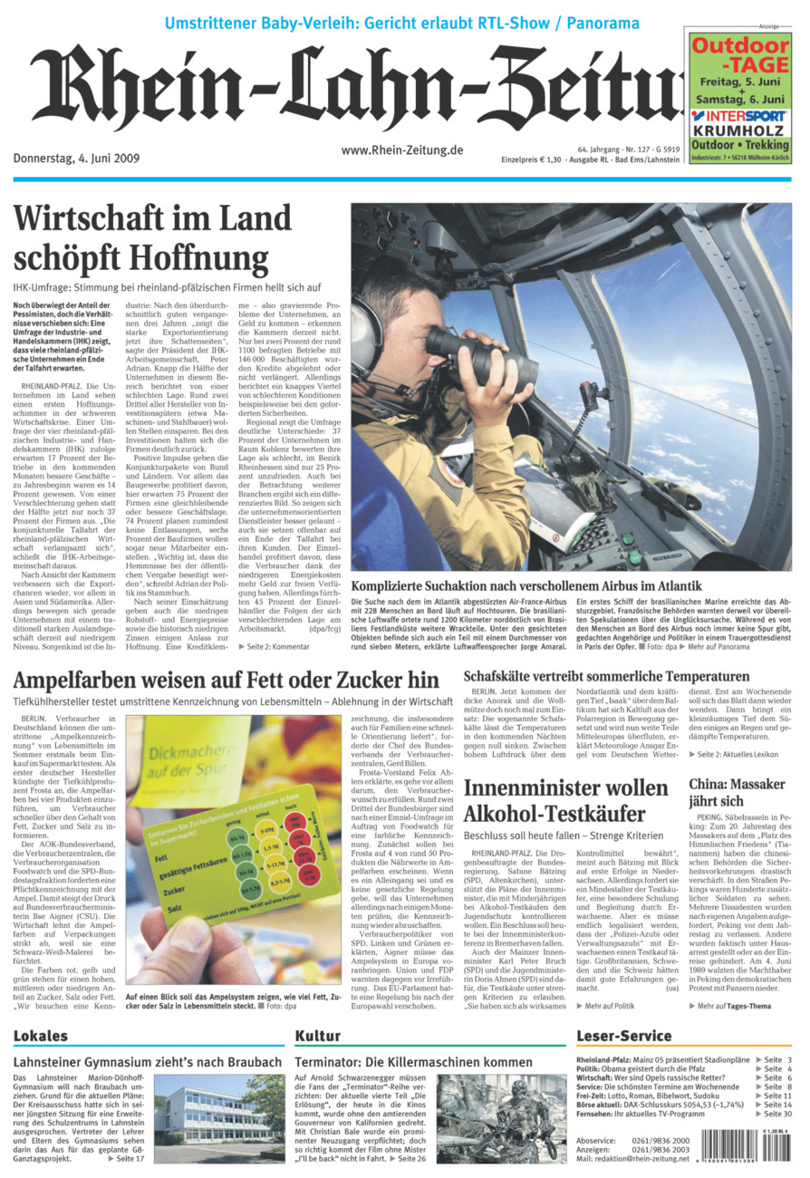 Rhein-Lahn-Zeitung vom Donnerstag, 04.06.2009