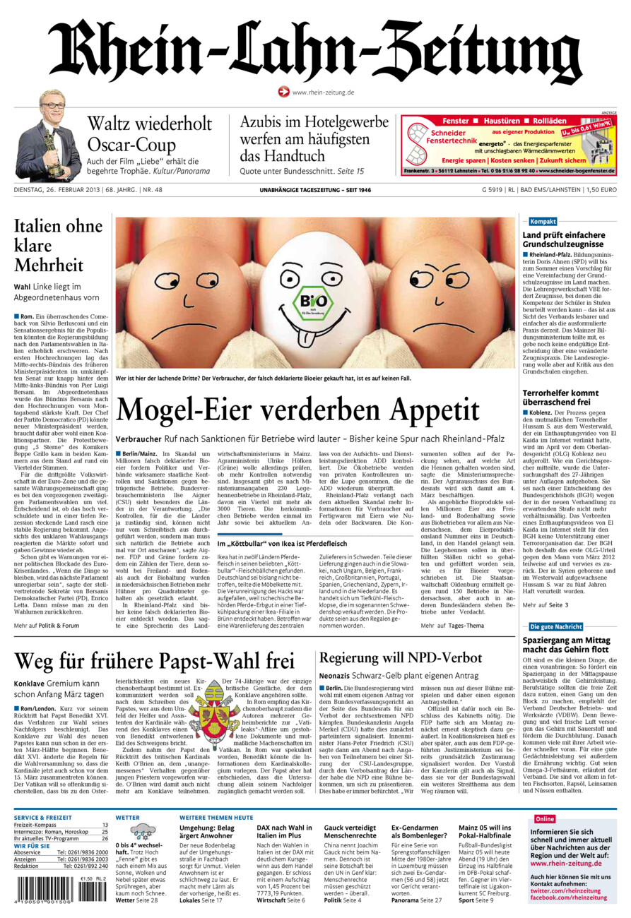 Rhein-Lahn-Zeitung vom Dienstag, 26.02.2013