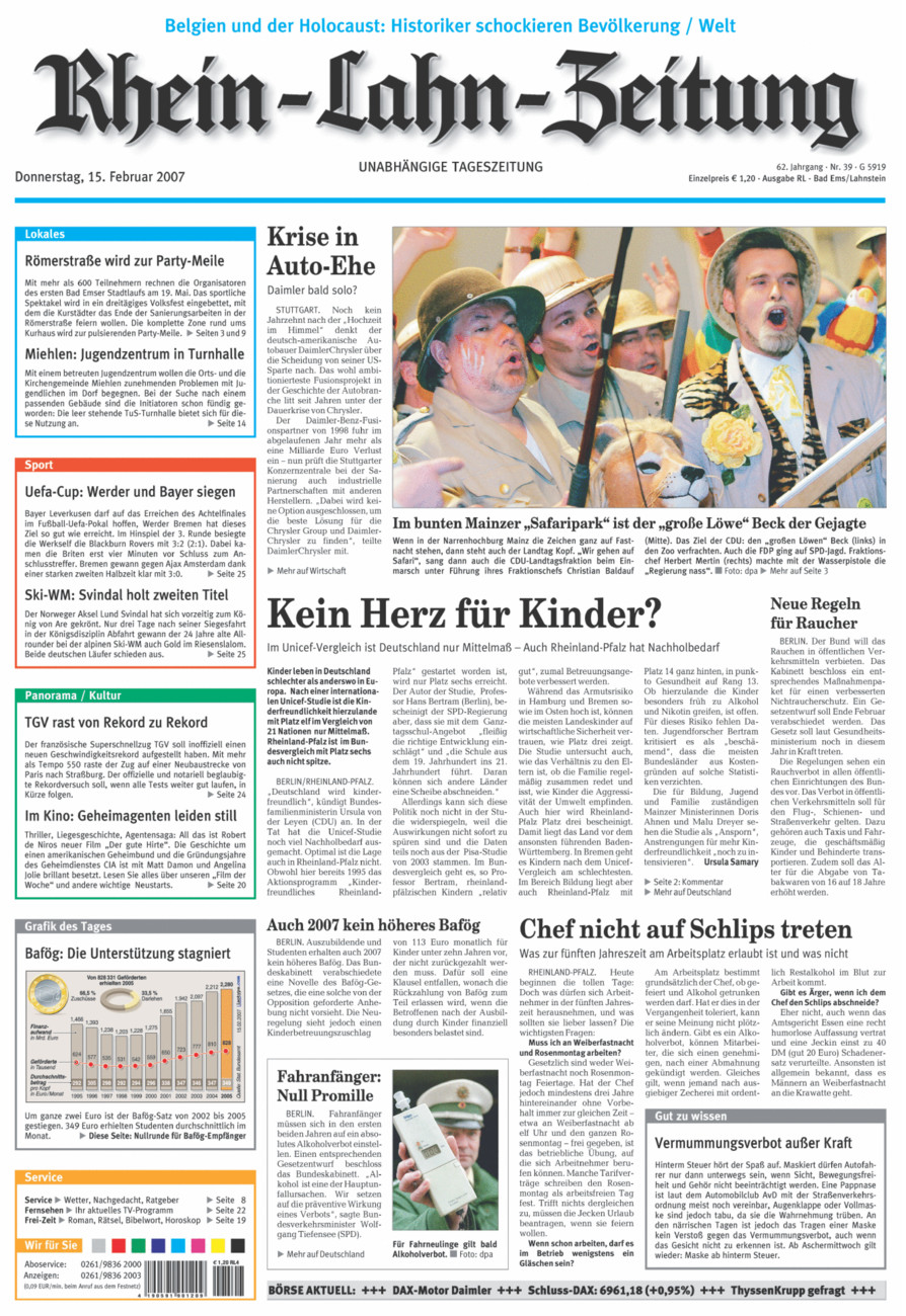 Rhein-Lahn-Zeitung vom Donnerstag, 15.02.2007