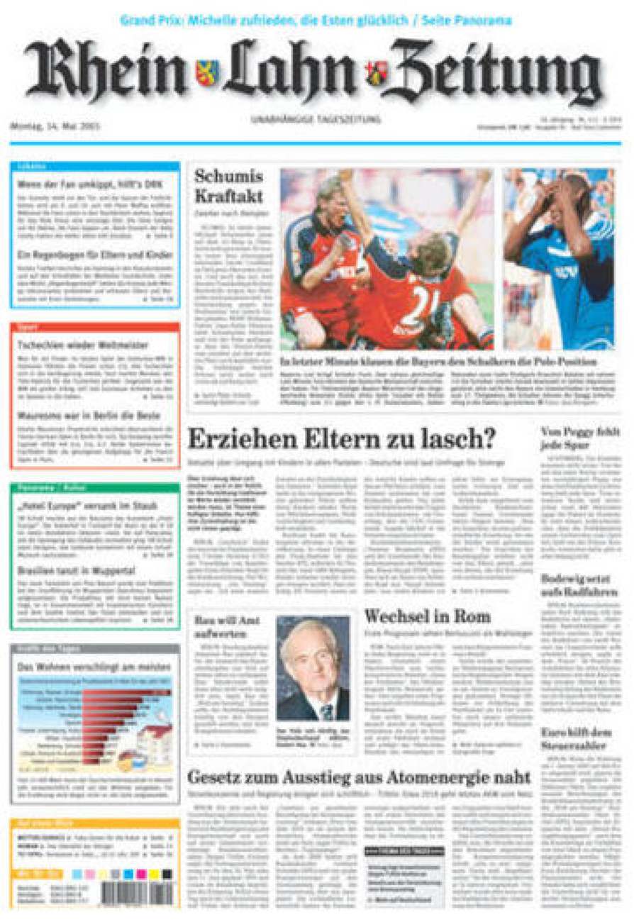 Rhein-Lahn-Zeitung vom Montag, 14.05.2001