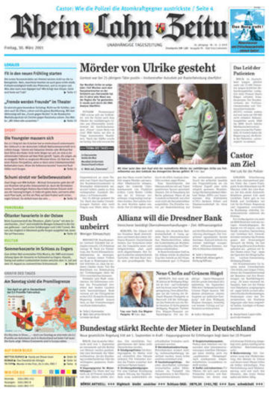 Rhein-Lahn-Zeitung vom Freitag, 30.03.2001