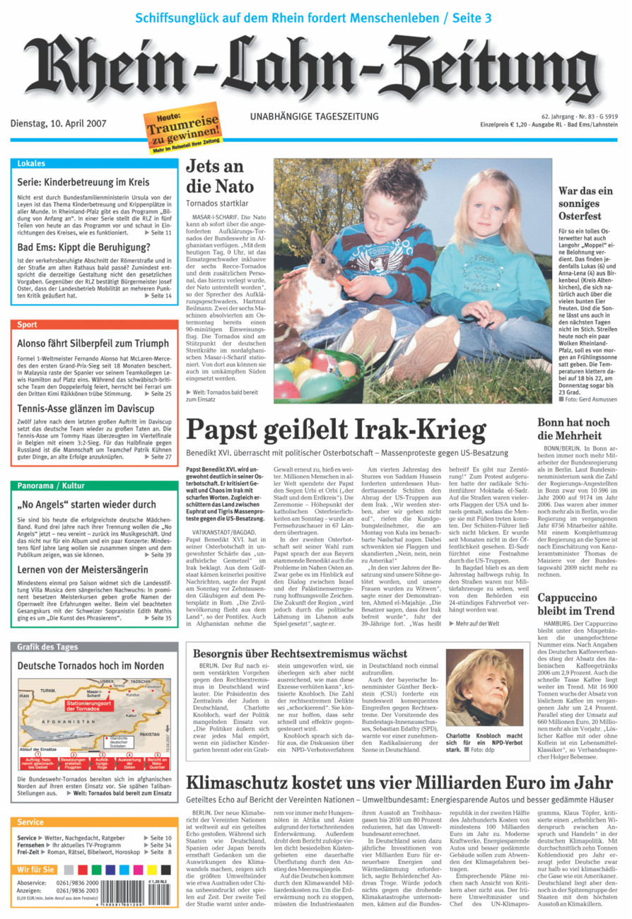 Rhein-Lahn-Zeitung vom Dienstag, 10.04.2007