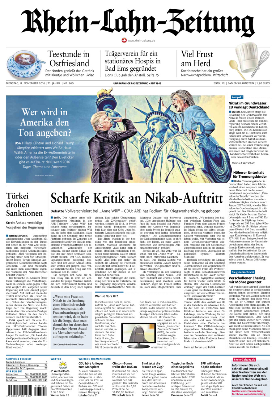 Rhein-Lahn-Zeitung vom Dienstag, 08.11.2016