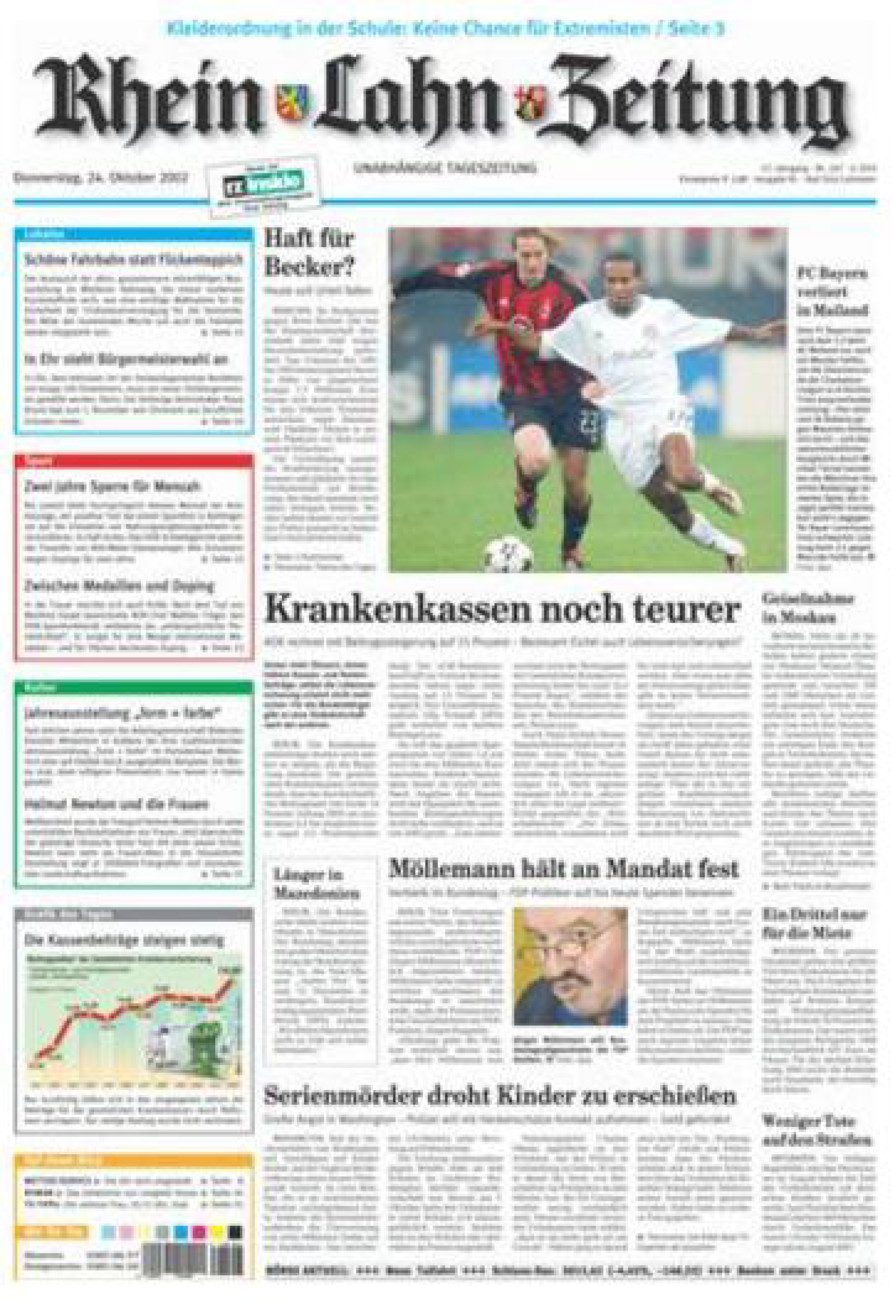 Rhein-Lahn-Zeitung vom Donnerstag, 24.10.2002