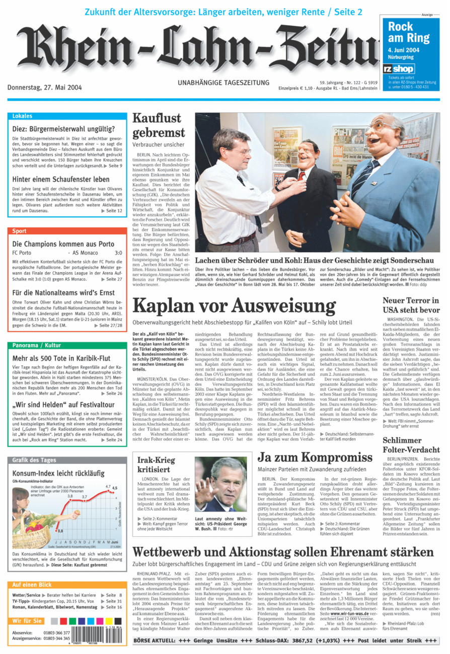 Rhein-Lahn-Zeitung vom Donnerstag, 27.05.2004