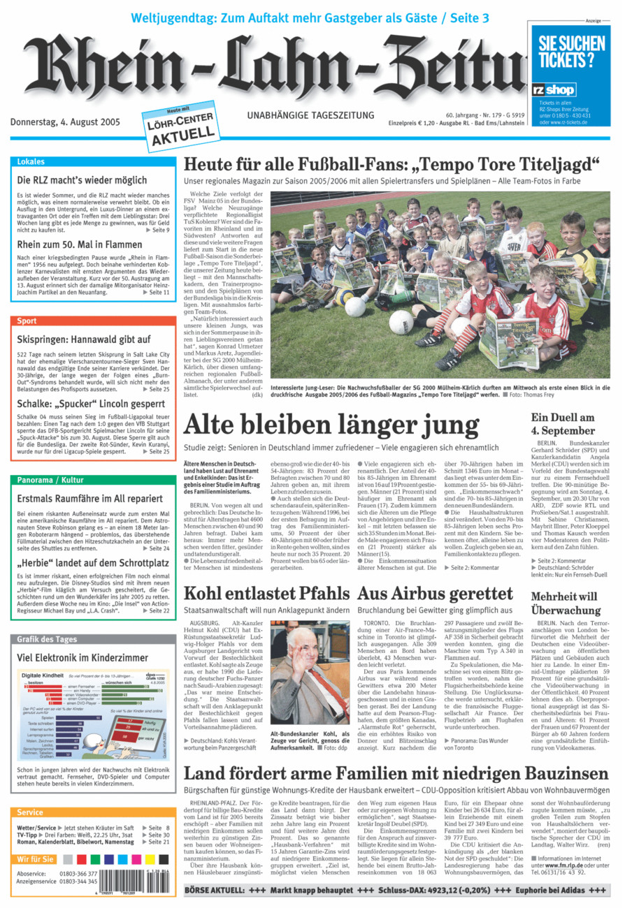 Rhein-Lahn-Zeitung vom Donnerstag, 04.08.2005
