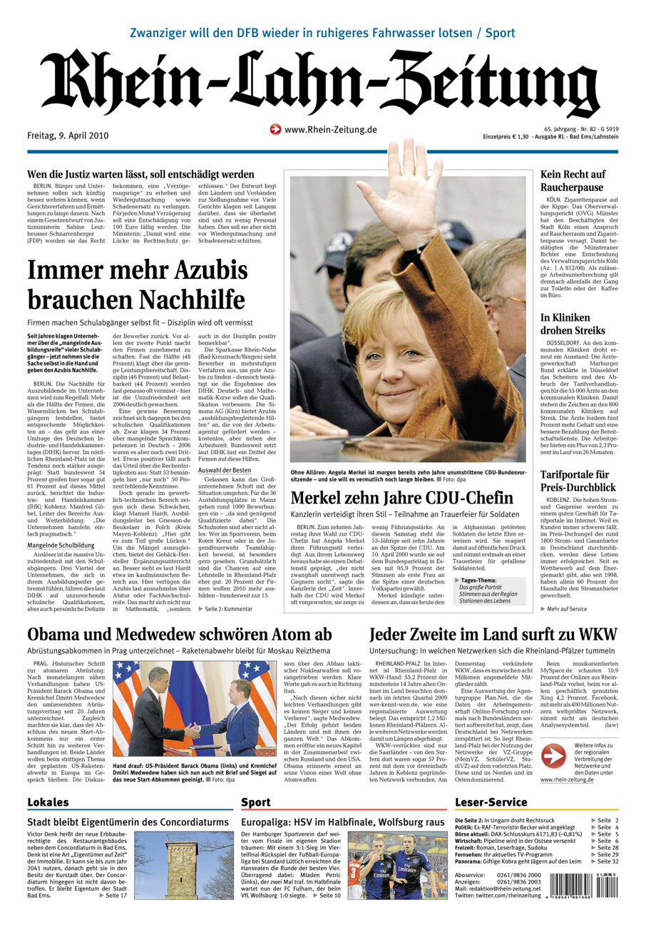 Rhein-Lahn-Zeitung vom Freitag, 09.04.2010